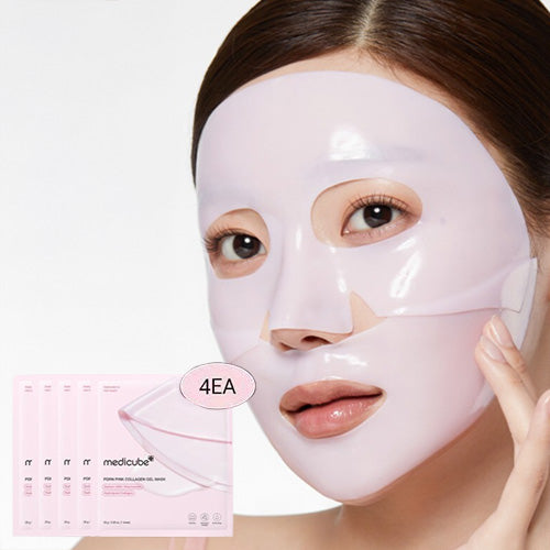 Lot de 4 masques gel au collagène rose Medicube Pdrn