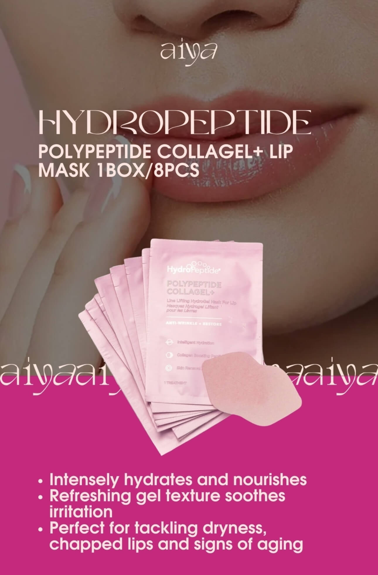 Masque à lèvres Hydropeptide PolyPeptide Collagel+ 1 boîte/8 pièces