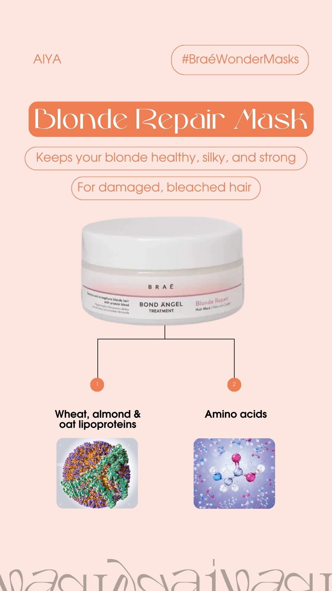 Masque capillaire réparateur blond Angel de Braé Bond