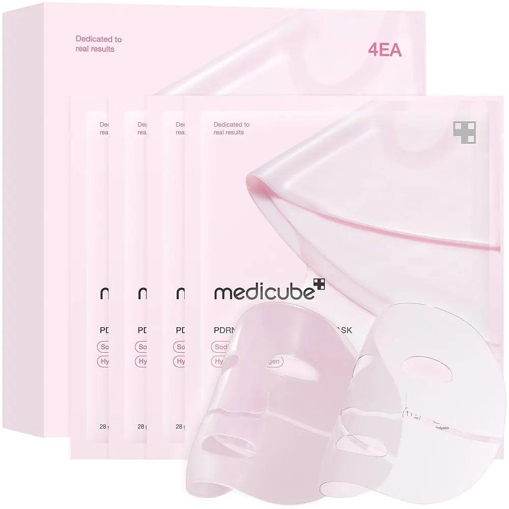 Lot de 4 masques gel au collagène rose Medicube Pdrn